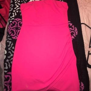 Fuchsia Bodycon Strapless Dress